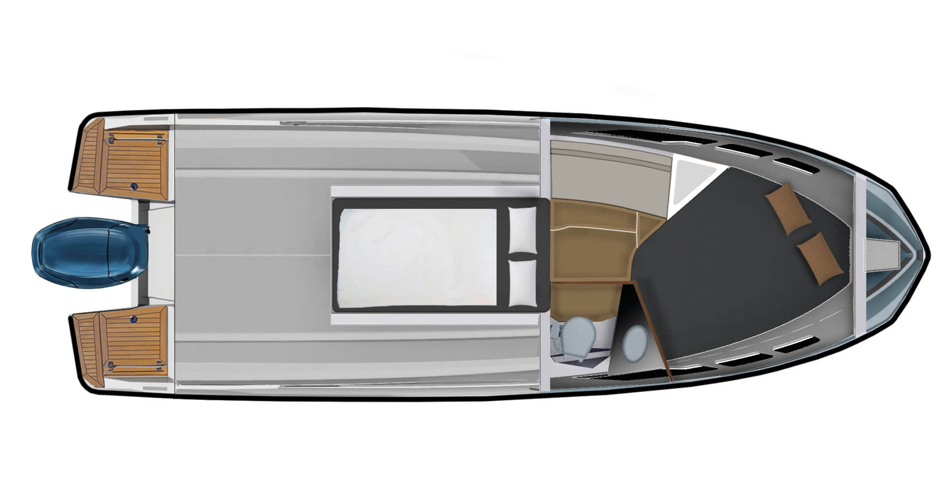 Finnmaster T8 Day Cruiser Yerleşim Planı